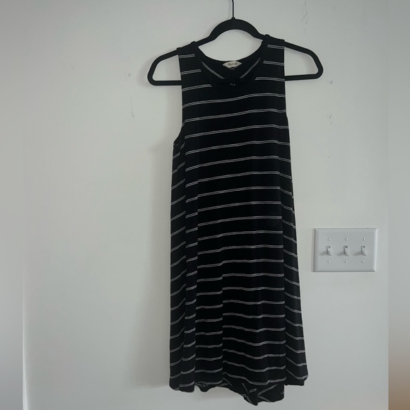 Madewell Black and White Striped Mini Dress - Picture 1 of 3